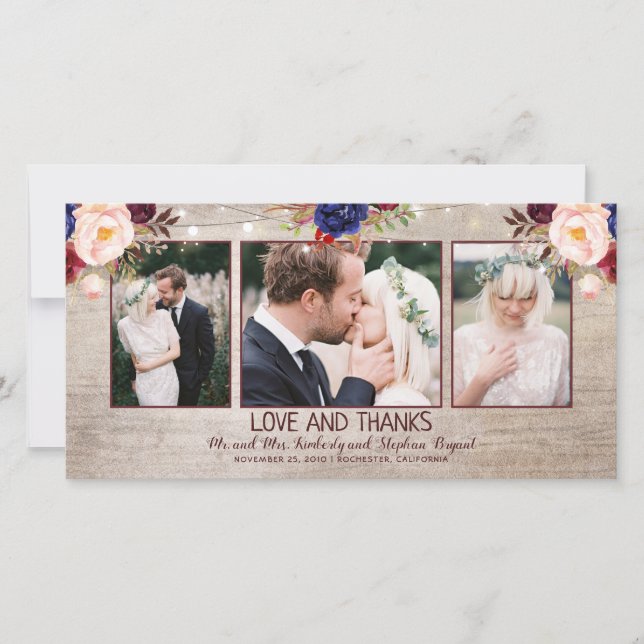 Tarjeta De Agradecimiento Matrimonio radiante en el campo rústico (Anverso)