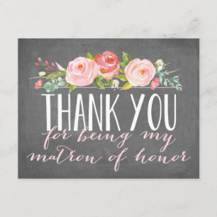 Tarjeta De Agradecimiento Matrón de honor gracias   Bridesmaid
