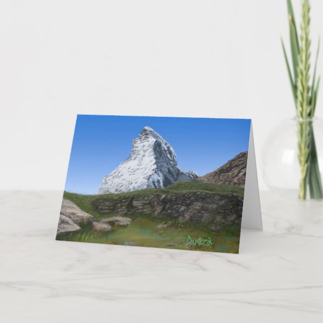 Tarjeta De Agradecimiento Matterhorn en Suiza Motivador Verse JW (Anverso)