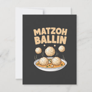 Tarjeta De Agradecimiento Matzo Baller Hanukkah Alimentación Cultura judía