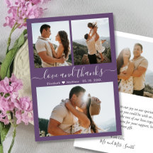 Mauve Elegant Gracias Collage de fotos Boda
