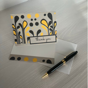 Tarjeta De Agradecimiento MCM Lollipops de pintura moderna y puntos de oro n