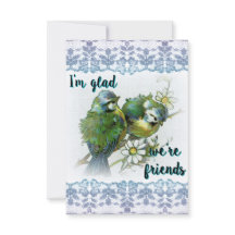 Me alegra que seamos amigos pájaros azules pequeño