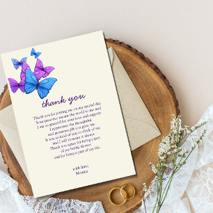 Tarjeta De Agradecimiento Me da mariposas Wildflowers Bridal Shower