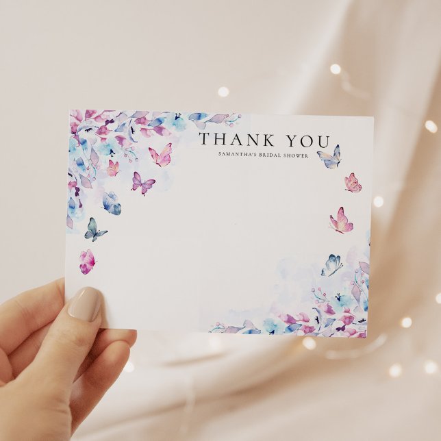 Tarjeta De Agradecimiento Me Da Una Ducha De Novias Mariposas (Subido por el creador)