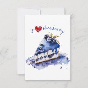 Tarjeta De Agradecimiento Me encanta Blueberry TShirt, Blueberry Cake Waterc