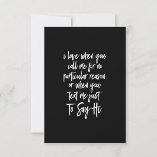 Tarjeta De Agradecimiento me encanta cuando me llamas sin ninguna razón en p