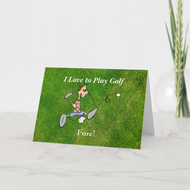 Tarjeta De Agradecimiento Me encanta jugar al golf - ¡Oro! (Anverso)