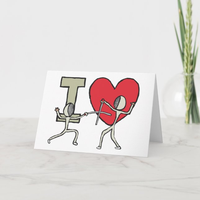 Tarjeta De Agradecimiento Me Encanta La Esgrima (Anverso)