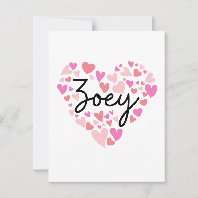 Tarjeta De Agradecimiento Me encanta Zoey (Anverso)