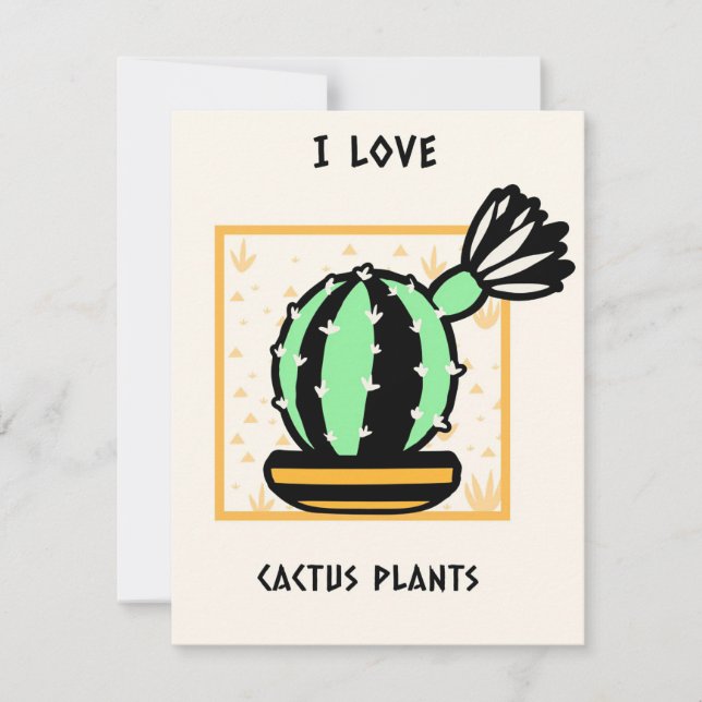 Tarjeta De Agradecimiento Me encantan las plantas de Cactus (Anverso)