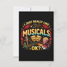 Tarjeta De Agradecimiento Me Gustan Mucho Los Musicales, ¿Vale?