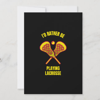 Tarjeta De Agradecimiento Me gustaría estar jugando lacrosse deportes divert