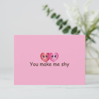 Tarjeta De Agradecimiento Me Haces Estar Tímido Corazones Sonrojados Kawaii