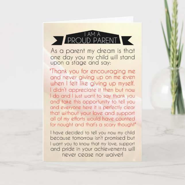 Tarjeta De Agradecimiento Me Haces Tan Orgulloso (Anverso)