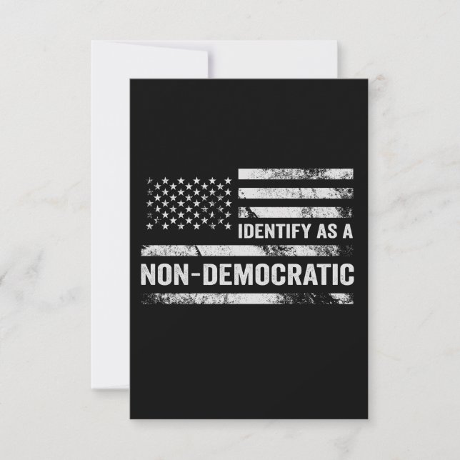 Tarjeta De Agradecimiento Me Identifico como regalo de bandera no demócrata  (Anverso)