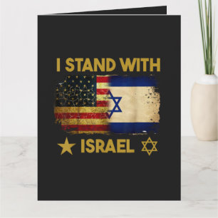 Tarjeta De Agradecimiento Me mantengo con Israel Bandera de América