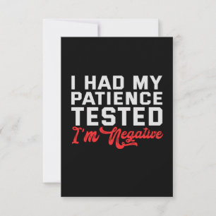 Tarjeta De Agradecimiento Me Probaron Mi Paciencia Y Volvió Negativo
