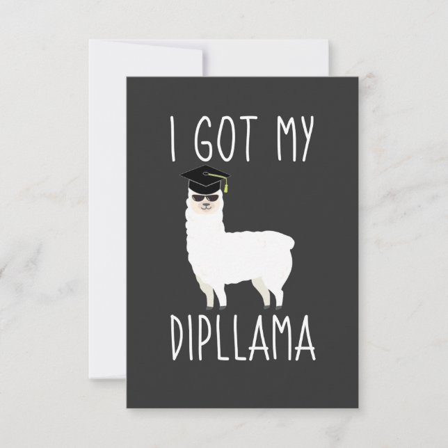Tarjeta De Agradecimiento Me Saqué Mi Dipllama Graduación Llama Chiste (Anverso)