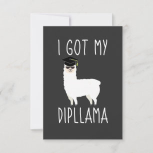 Tarjeta De Agradecimiento Me Saqué Mi Dipllama Graduación Llama Chiste