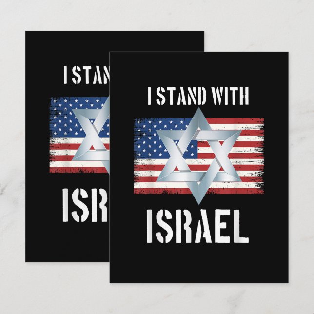 Tarjeta De Agradecimiento me solidarizo con israel (Anverso / Reverso)