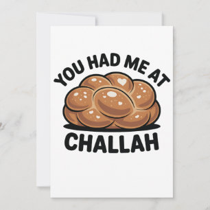 Tarjeta De Agradecimiento Me tenías en Challah Judío Jew Hanukkah