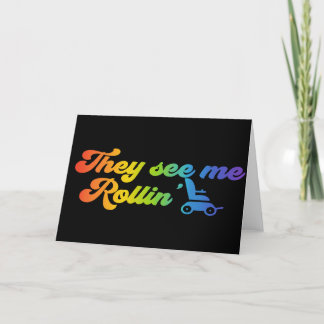 Tarjeta De Agradecimiento Me ven Rollin’ - silla de ruedas