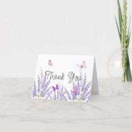 Tarjeta De Agradecimiento Meadow Lavender Floral Mariposa Baby Shower