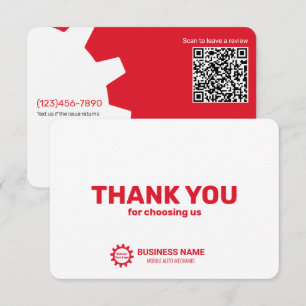 Tarjeta De Agradecimiento Mecánico Automotriz Móvil