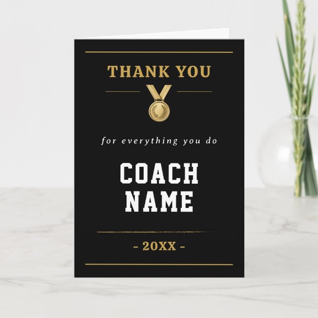 Tarjeta De Agradecimiento Medal Design for Everything You Do Coach (Anverso)