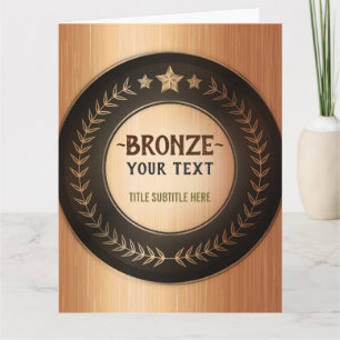 Tarjeta De Agradecimiento MEDALLA DIY IMPRESIÓN PERSONALIZADA Bronce AÑADA T