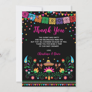 Tarjeta De Agradecimiento Media mexicana vibrante Baby Shower del Nacho de