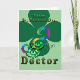 Tarjeta De Agradecimiento Médica afortunado del trébol Shamrock clover St. P