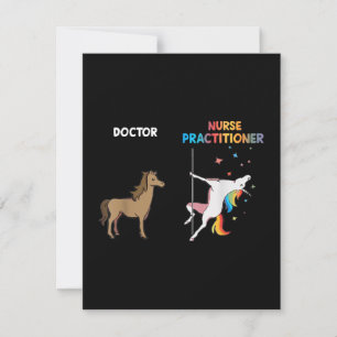 Tarjeta De Agradecimiento Médico de Enfermería Unicornio Bailando Poste