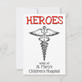 Tarjeta De Agradecimiento Médico Enfermera Enfermería Símbolo médico Atenció