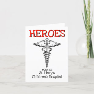 Tarjeta De Agradecimiento Médico Enfermera Médica Enfermería Hospéptica Aten