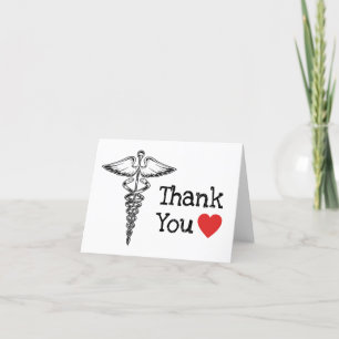 Tarjeta De Agradecimiento Médico Enfermería de Atención Médica de Enfermería