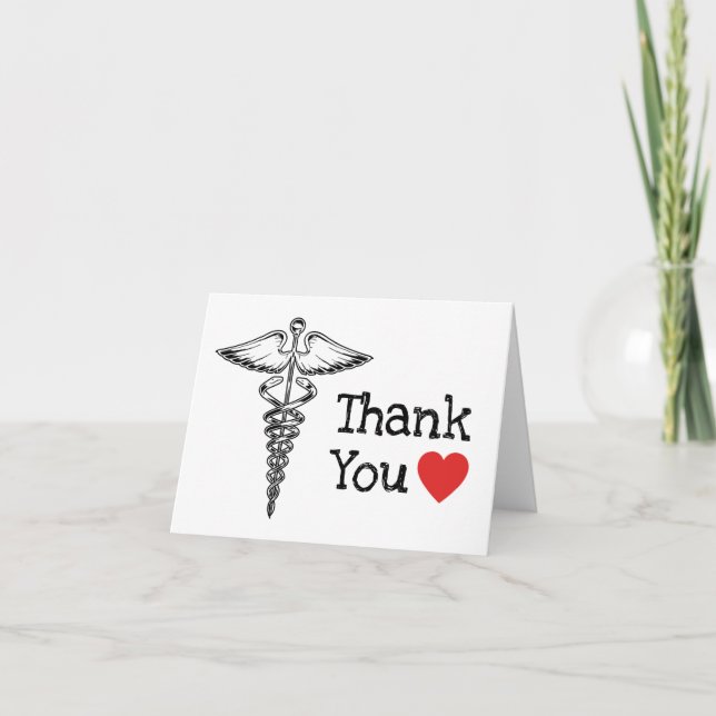 Tarjeta De Agradecimiento Médico Enfermería de Atención Médica de Enfermería (Anverso)
