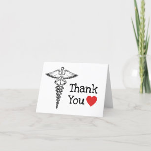Tarjeta De Agradecimiento Médico Enfermería de Atención Médica de Enfermería