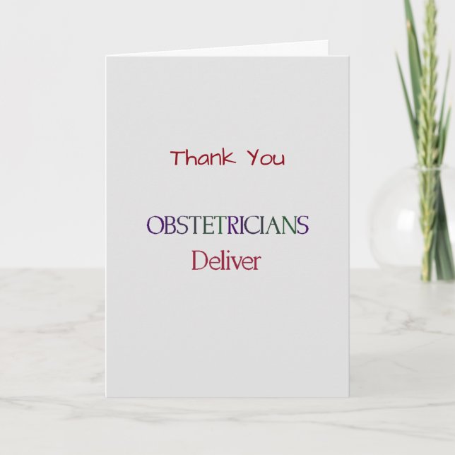 Tarjeta De Agradecimiento Médico Gracias Obstetricia (Anverso)