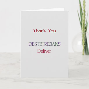 Tarjeta De Agradecimiento Médico Gracias Obstetricia