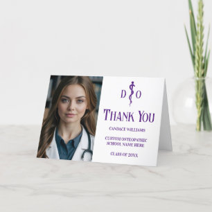 Tarjeta De Agradecimiento Médico médico personalizado púrpura osteopático fo