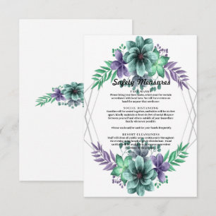 Tarjeta De Agradecimiento Medidas de seguridad floral de las acuarelas verde