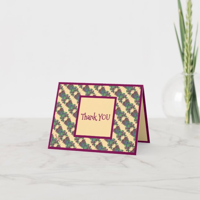 Tarjeta De Agradecimiento 'Medieval Blooms' design Folded Thank You Card (Anverso)