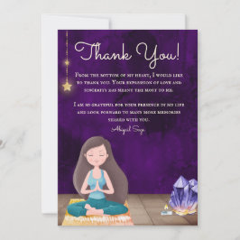 Tarjeta De Agradecimiento Meditación de chica de yoga personalizada y crista