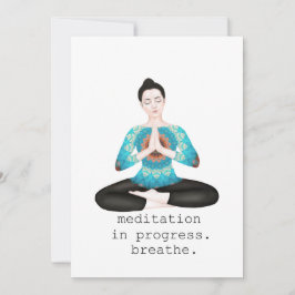 Tarjeta De Agradecimiento meditación en curso. respirar