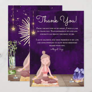 Tarjeta De Agradecimiento Meditación y cristales de Chicas de yoga personali