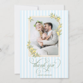 Tarjeta De Agradecimiento Mediterranean Lemon Wedding Photo Thank You