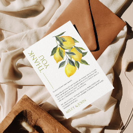 Tarjeta De Agradecimiento Mediterráneo Italia Grecia Lemon Vibrant