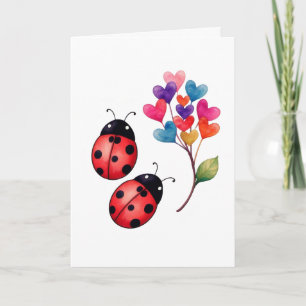 Tarjeta De Agradecimiento Mejor amiga mariquita Amistad esposa mamá hermana